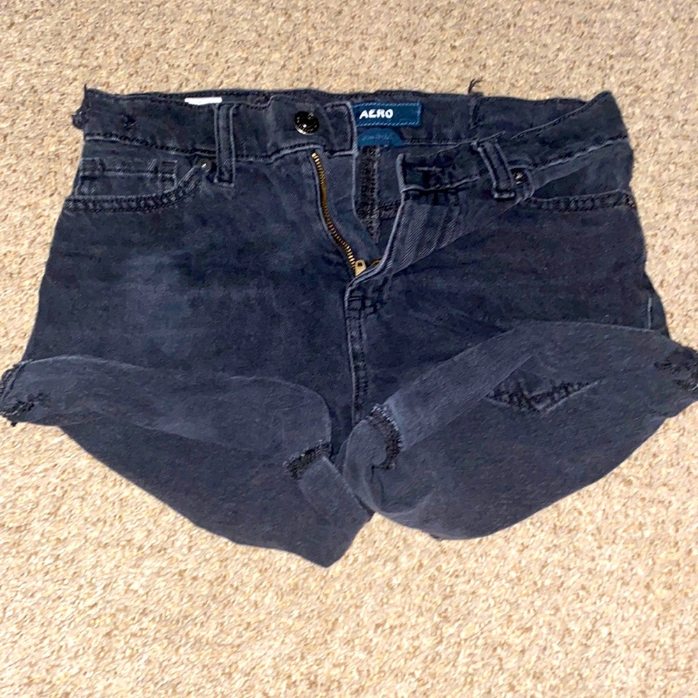 Aeropostale High Rise Black Jean Shorts
